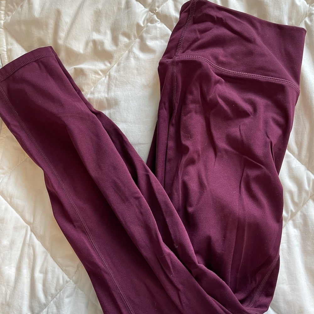 Fabletics High Waisted Maroon Leggings Size L